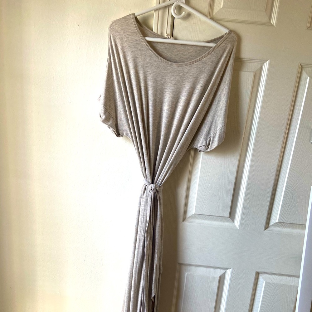 Tie-Waist A-Symmetrical Maxi Dress